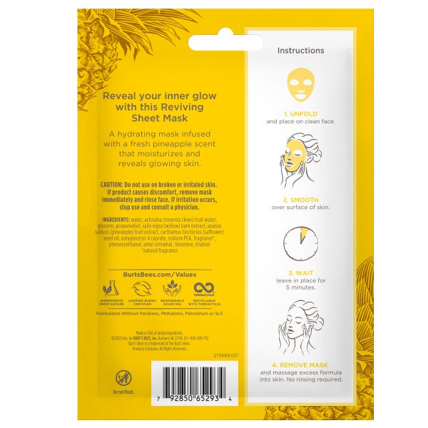 Reviving Pineapple Sheet Mask - US 5837