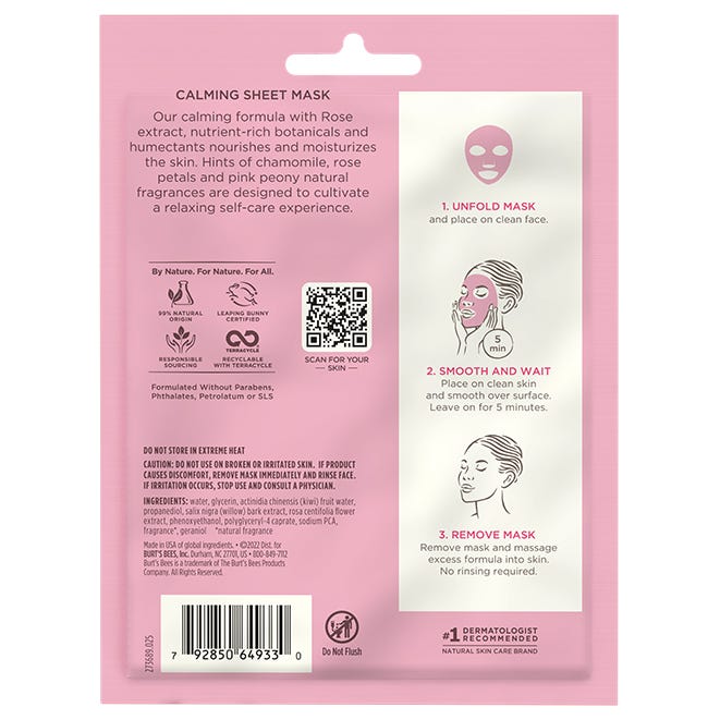 Calming Sheet Mask with Rose - US 4967