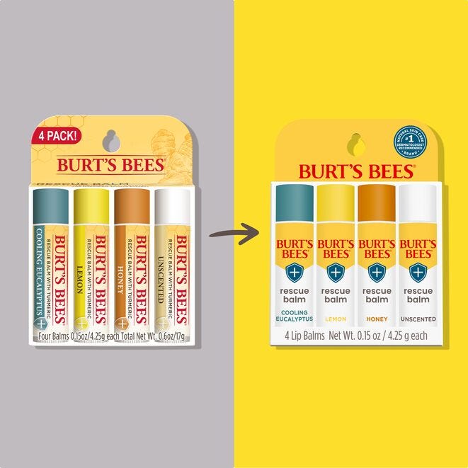 Burt's Bees Lip Balm Rescue 4 Pack - US 8246