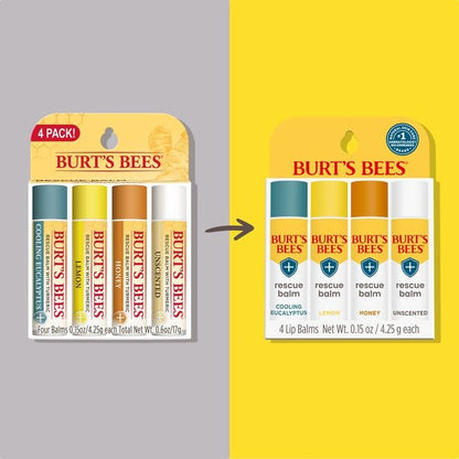 Burt's Bees Lip Balm Rescue 4 Pack - US 8246