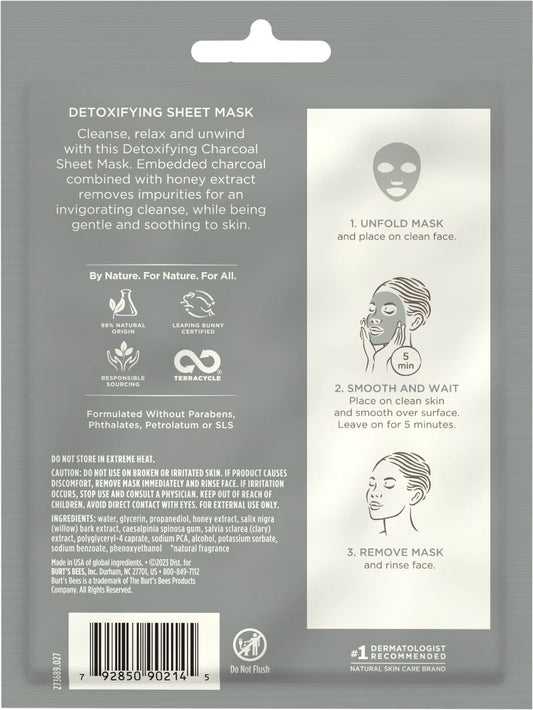 Detoxifying Charcoal Sheet Mask with Honey - US 6696